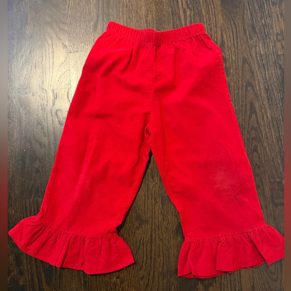 Beehave Kids Casual Red Ruffle Pants